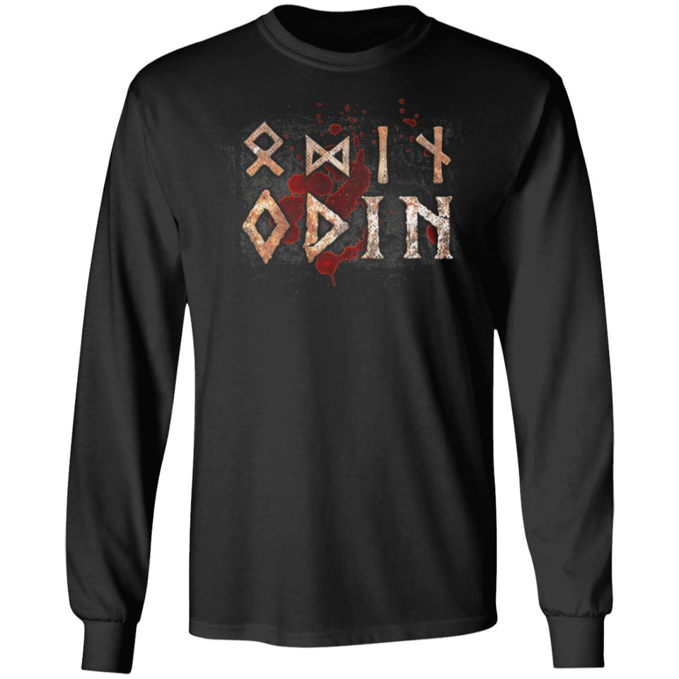 Viking, Norse, Gym t-shirt & apparel, Odin, FrontApparel[Heathen By Nature authentic Viking products]Long-Sleeve Ultra Cotton T-ShirtBlackS