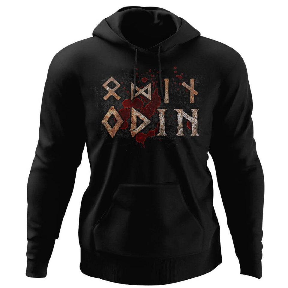 Viking, Norse, Gym t-shirt & apparel, Odin, FrontApparel[Heathen By Nature authentic Viking products]Unisex Pullover HoodieBlackS