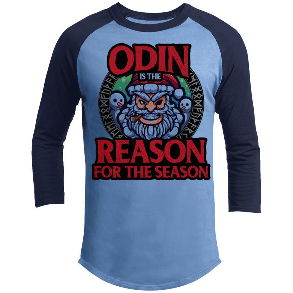 Viking, Norse, Gym t-shirt & apparel, Odin is the reason for the season, FrontT-Shirts[Heathen By Nature authentic Viking products]Carolina Blue/NavyX-Small