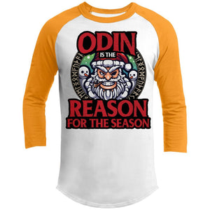 Viking, Norse, Gym t-shirt & apparel, Odin is the reason for the season, FrontT-Shirts[Heathen By Nature authentic Viking products]White/GoldX-Small