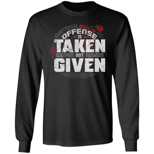 Viking, Norse, Gym t-shirt & apparel, Offense is taken not given, FrontApparel[Heathen By Nature authentic Viking products]Long-Sleeve Ultra Cotton T-ShirtBlackS