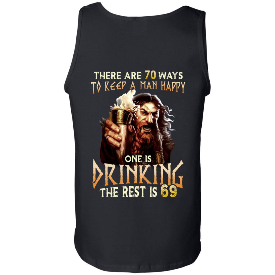 Viking, Norse, Gym t-shirt & apparel, One is drinking, BackApparel[Heathen By Nature authentic Viking products]Cotton Tank TopBlackS