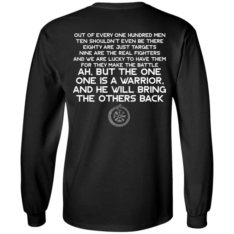 Viking, Norse, Gym t-shirt & apparel, One is warrior, BackApparel[Heathen By Nature authentic Viking products]Long-Sleeve Ultra Cotton T-ShirtBlackS