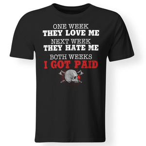 Viking, Norse, Gym t-shirt & apparel, One week they love me, frontApparel[Heathen By Nature authentic Viking products]Premium Men T-ShirtBlackS