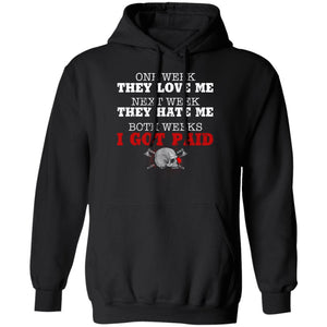 Viking, Norse, Gym t-shirt & apparel, One week they love me, frontApparel[Heathen By Nature authentic Viking products]Unisex Pullover Hoodie 8 oz.BlackS