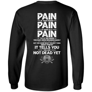 Viking, Norse, Gym t-shirt & apparel, Pain, BackApparel[Heathen By Nature authentic Viking products]Long-Sleeve Ultra Cotton T-ShirtBlackS