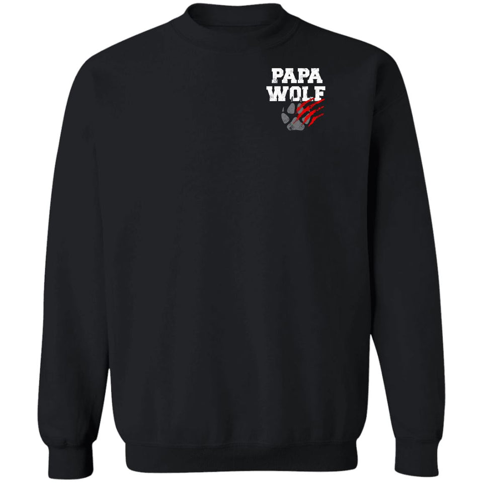 Viking, Norse, Gym t-shirt & apparel, Papa Wolf, Circus, Double sidedApparel[Heathen By Nature authentic Viking products]Unisex Crewneck Pullover SweatshirtBlackS