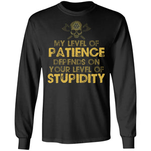 Viking, Norse, Gym t-shirt & apparel, Patience, FrontApparel[Heathen By Nature authentic Viking products]Long-Sleeve Ultra Cotton T-ShirtBlackS