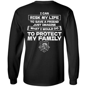 Viking, Norse, Gym t-shirt & apparel, Protect my family, BackApparel[Heathen By Nature authentic Viking products]Long-Sleeve Ultra Cotton T-ShirtBlackS
