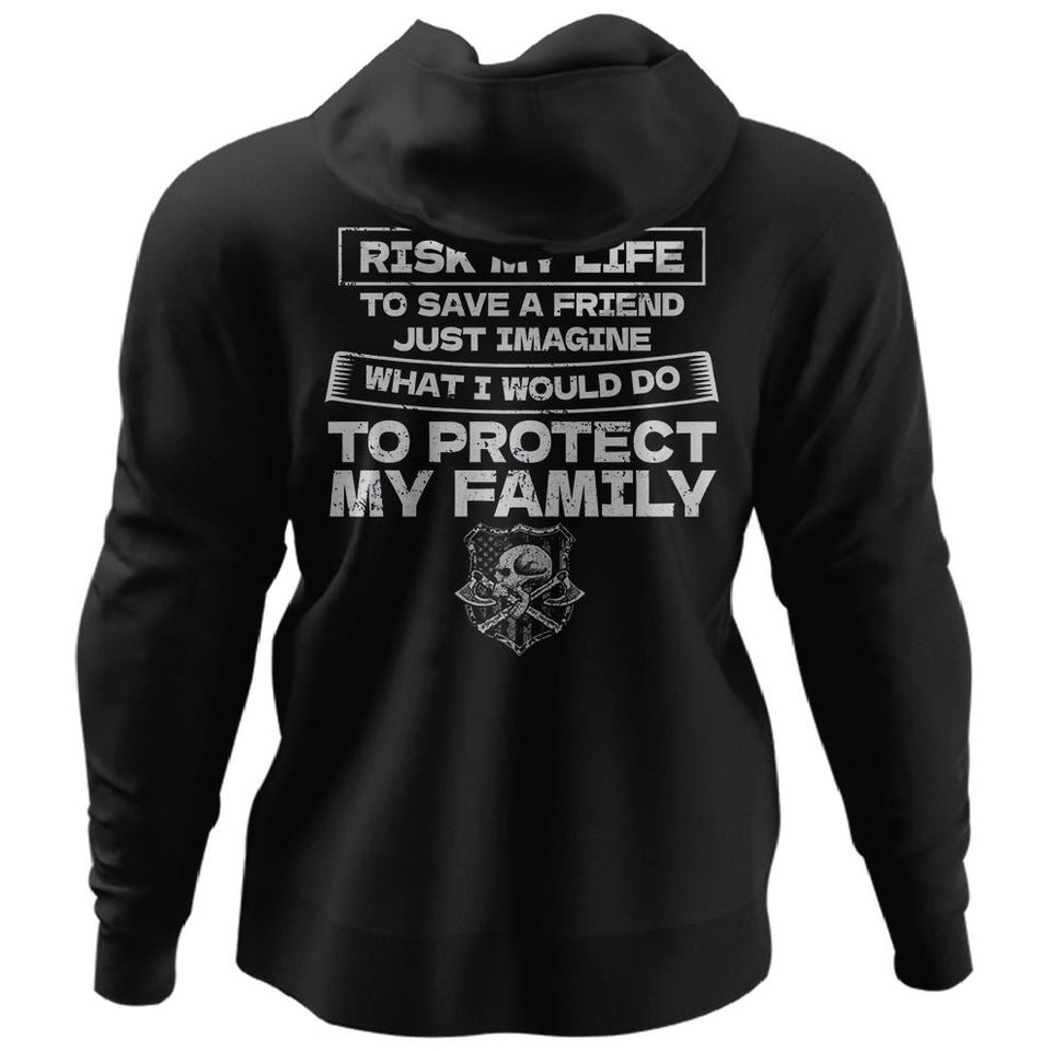 Viking, Norse, Gym t-shirt & apparel, Protect my family, BackApparel[Heathen By Nature authentic Viking products]Unisex Pullover HoodieBlackS