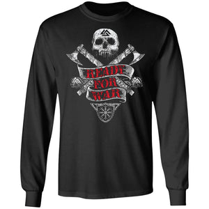 Viking, Norse, Gym t-shirt & apparel, Ready for war, FrontApparel[Heathen By Nature authentic Viking products]Long-Sleeve Ultra Cotton T-ShirtBlackS