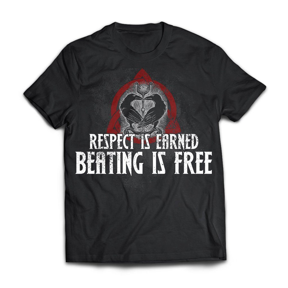 Viking, Norse, Gym t-shirt & apparel, respect is earned, frontApparel[Heathen By Nature authentic Viking products]Next Level Premium Short Sleeve T-ShirtBlackX-Small