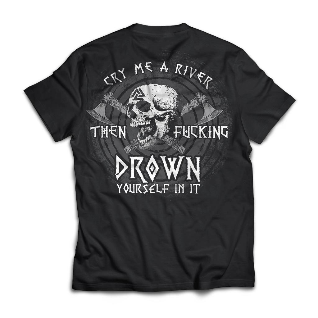 Viking, Norse, Gym t-shirt & apparel, river, drown, backApparel[Heathen By Nature authentic Viking products]Next Level Premium Short Sleeve T-ShirtBlackX-Small
