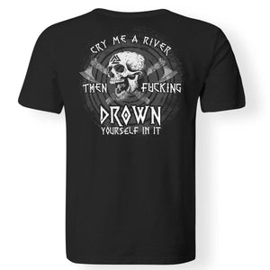 Viking, Norse, Gym t-shirt & apparel, river, drown, backApparel[Heathen By Nature authentic Viking products]Premium Men T-ShirtBlackS