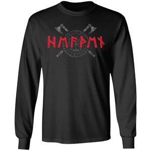 Viking, Norse, Gym t-shirt & apparel, Runes, FrontApparel[Heathen By Nature authentic Viking products]Long-Sleeve Ultra Cotton T-ShirtBlackS