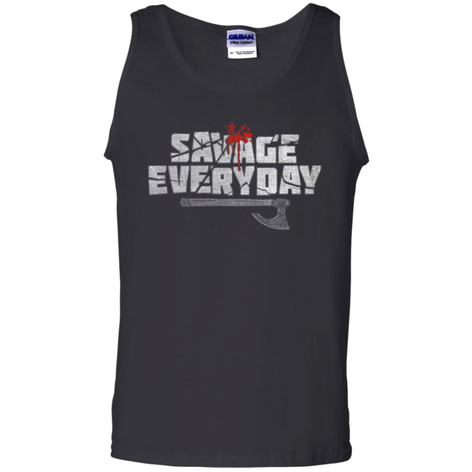 Viking, Norse, Gym t-shirt & apparel, Savage Everyday, FrontApparel[Heathen By Nature authentic Viking products]Cotton Tank TopBlackS