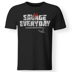 Viking, Norse, Gym t-shirt & apparel, Savage Everyday, FrontApparel[Heathen By Nature authentic Viking products]Premium Men T-ShirtBlackS
