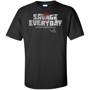 Viking, Norse, Gym t-shirt & apparel, Savage Everyday, FrontApparel[Heathen By Nature authentic Viking products]Tall Ultra Cotton T-ShirtBlackXLT