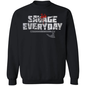 Viking, Norse, Gym t-shirt & apparel, Savage Everyday, FrontApparel[Heathen By Nature authentic Viking products]Unisex Crewneck Pullover Sweatshirt 8 oz.BlackS