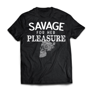 Viking, Norse, Gym t-shirt & apparel, Savage for her pleasure, FrontApparel[Heathen By Nature authentic Viking products]Next Level Premium Short Sleeve T-ShirtBlackX-Small