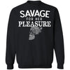 Viking, Norse, Gym t-shirt & apparel, Savage for her pleasure, FrontApparel[Heathen By Nature authentic Viking products]Unisex Crewneck Pullover SweatshirtBlackS