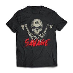 Viking, Norse, Gym t-shirt & apparel, Savage, frontApparel[Heathen By Nature authentic Viking products]Next Level Premium Short Sleeve T-ShirtBlackX-Small