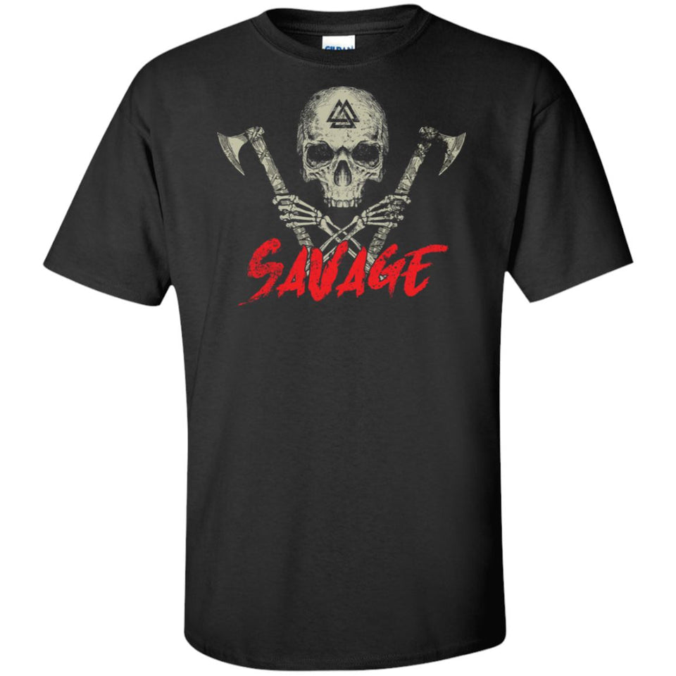 Viking, Norse, Gym t-shirt & apparel, Savage, frontApparel[Heathen By Nature authentic Viking products]Tall Ultra Cotton T-ShirtBlackXLT