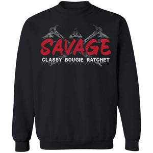 Viking, Norse, Gym t-shirt & apparel, Savage, FrontApparel[Heathen By Nature authentic Viking products]Unisex Crewneck Pullover SweatshirtBlackS