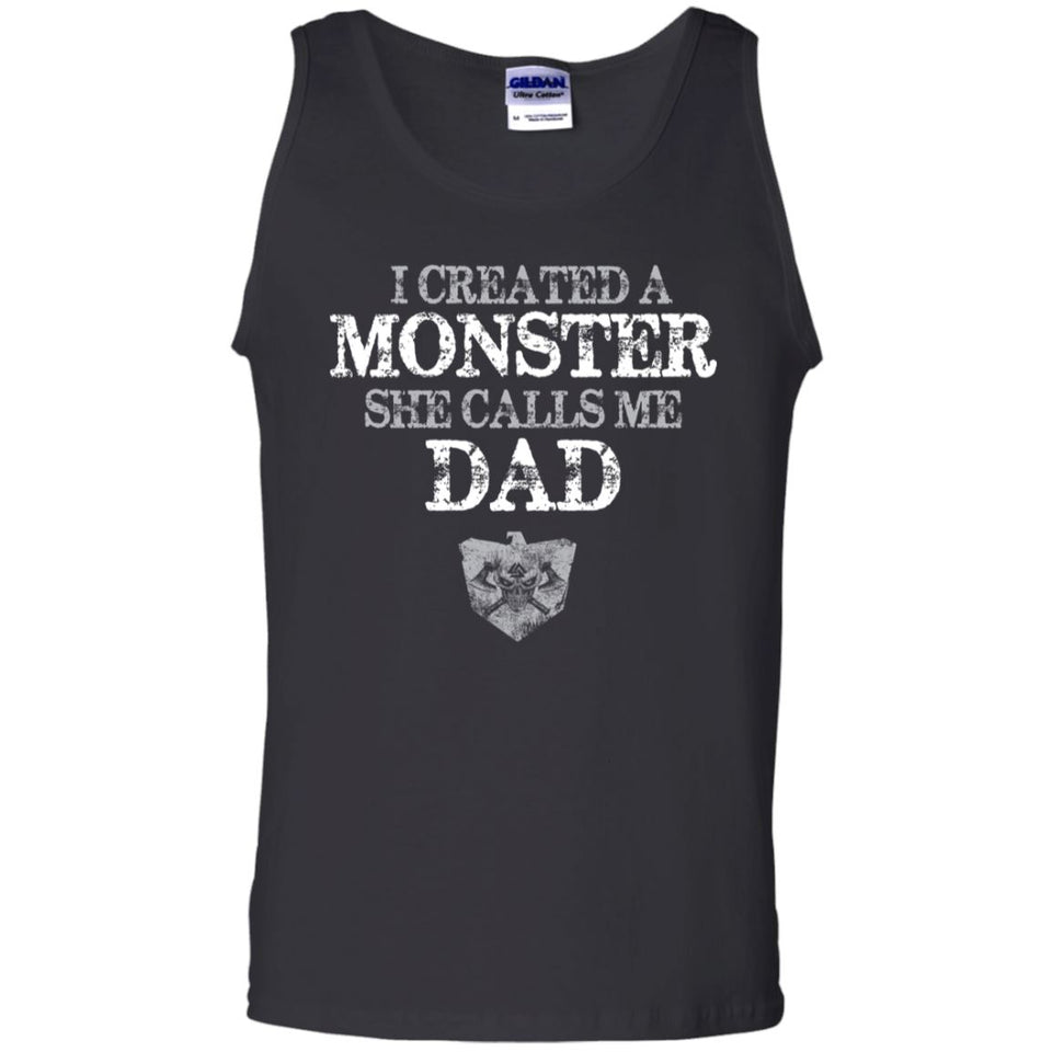 Viking, Norse, Gym t-shirt & apparel, She calls me Dad, FrontApparel[Heathen By Nature authentic Viking products]Cotton Tank TopBlackS