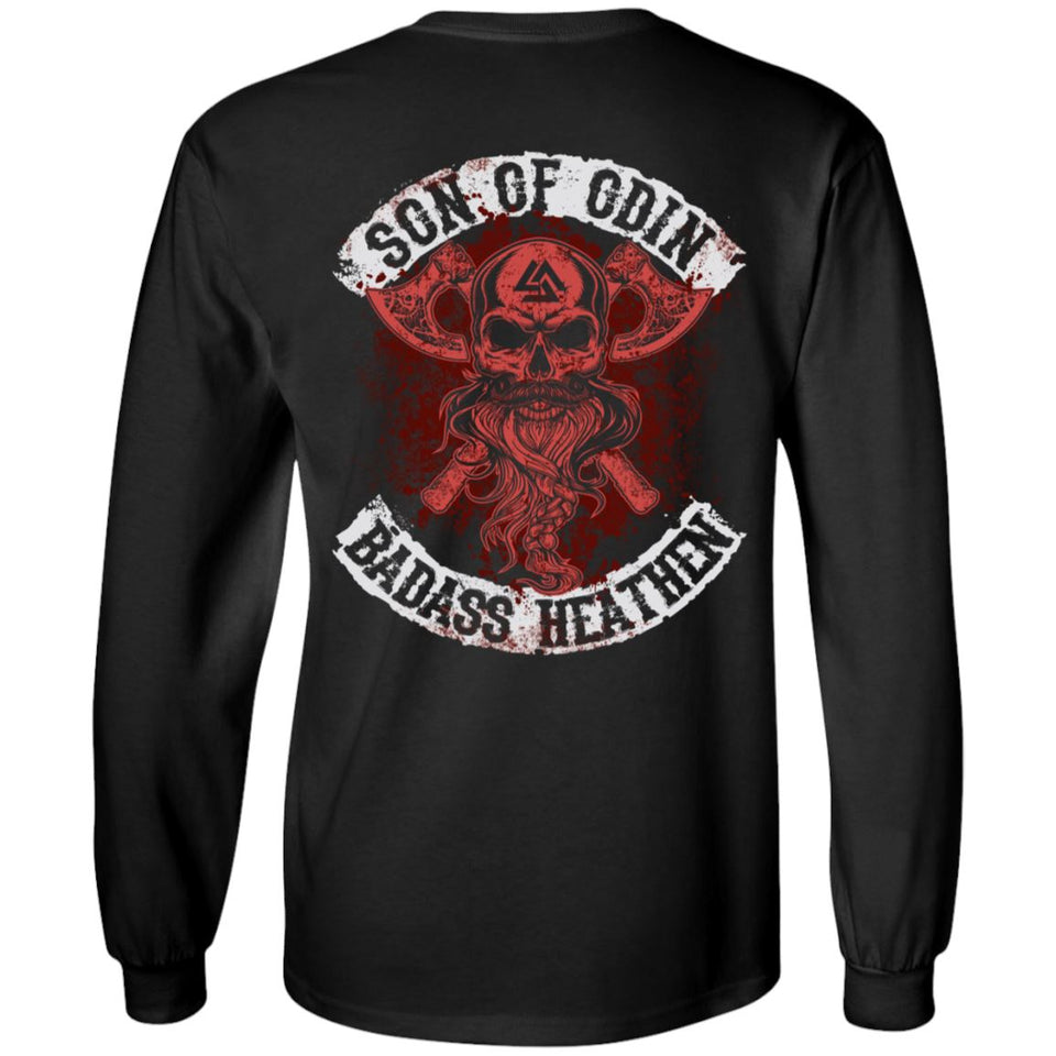 Viking, Norse, Gym t-shirt & apparel, Son of Odin, BackApparel[Heathen By Nature authentic Viking products]Long-Sleeve Ultra Cotton T-ShirtBlackS