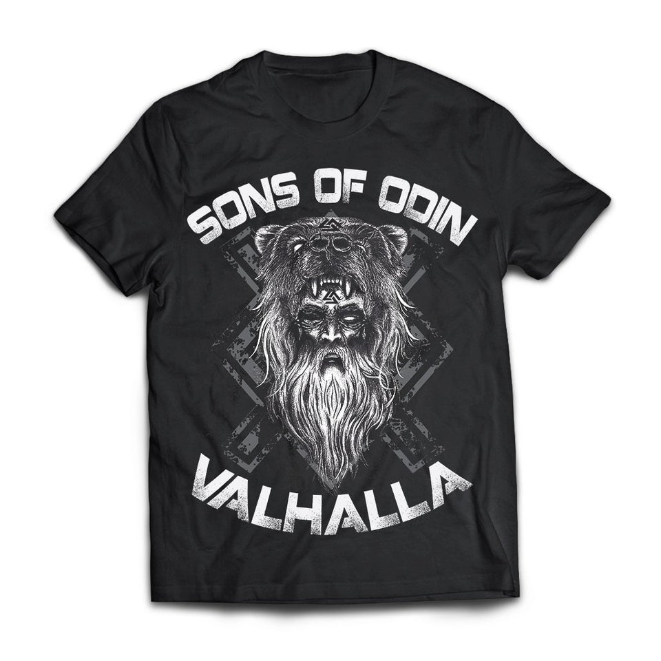 Viking, Norse, Gym t-shirt & apparel, Sons of Odin, FrontApparel[Heathen By Nature authentic Viking products]Next Level Premium Short Sleeve T-ShirtBlackX-Small