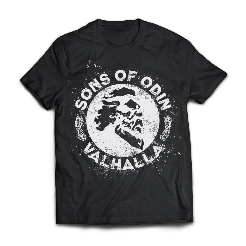 Viking, Norse, Gym t-shirt & apparel, Sons of Odin Valhalla, FrontApparel[Heathen By Nature authentic Viking products]Next Level Premium Short Sleeve T-ShirtBlackX-Small