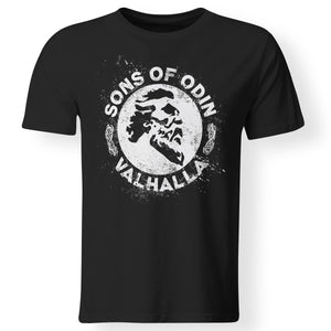 Viking, Norse, Gym t-shirt & apparel, Sons of Odin Valhalla, FrontApparel[Heathen By Nature authentic Viking products]Premium Men T-ShirtBlackS