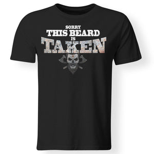Viking, Norse, Gym t-shirt & apparel, Sorry this beard is taken, FrontApparel[Heathen By Nature authentic Viking products]Premium Men T-ShirtBlackS