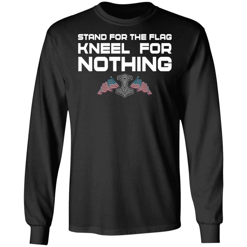 Viking, Norse, Gym t-shirt & apparel, Stand for the flag, FrontApparel[Heathen By Nature authentic Viking products]Long-Sleeve Ultra Cotton T-ShirtBlackS