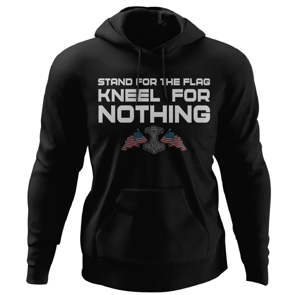 Viking, Norse, Gym t-shirt & apparel, Stand for the flag, FrontApparel[Heathen By Nature authentic Viking products]Unisex Pullover HoodieBlackS