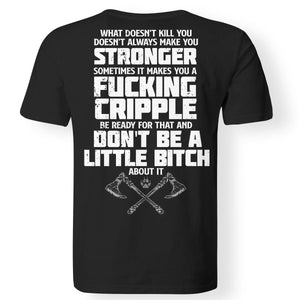 Viking, Norse, Gym t-shirt & apparel, Stronger, BackApparel[Heathen By Nature authentic Viking products]Gildan Premium Men T-ShirtBlack5XL