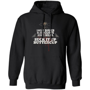Viking, Norse, Gym t-shirt & apparel, Suck It Up Buttercup, FrontApparel[Heathen By Nature authentic Viking products]Unisex Pullover Hoodie 8 oz.BlackS