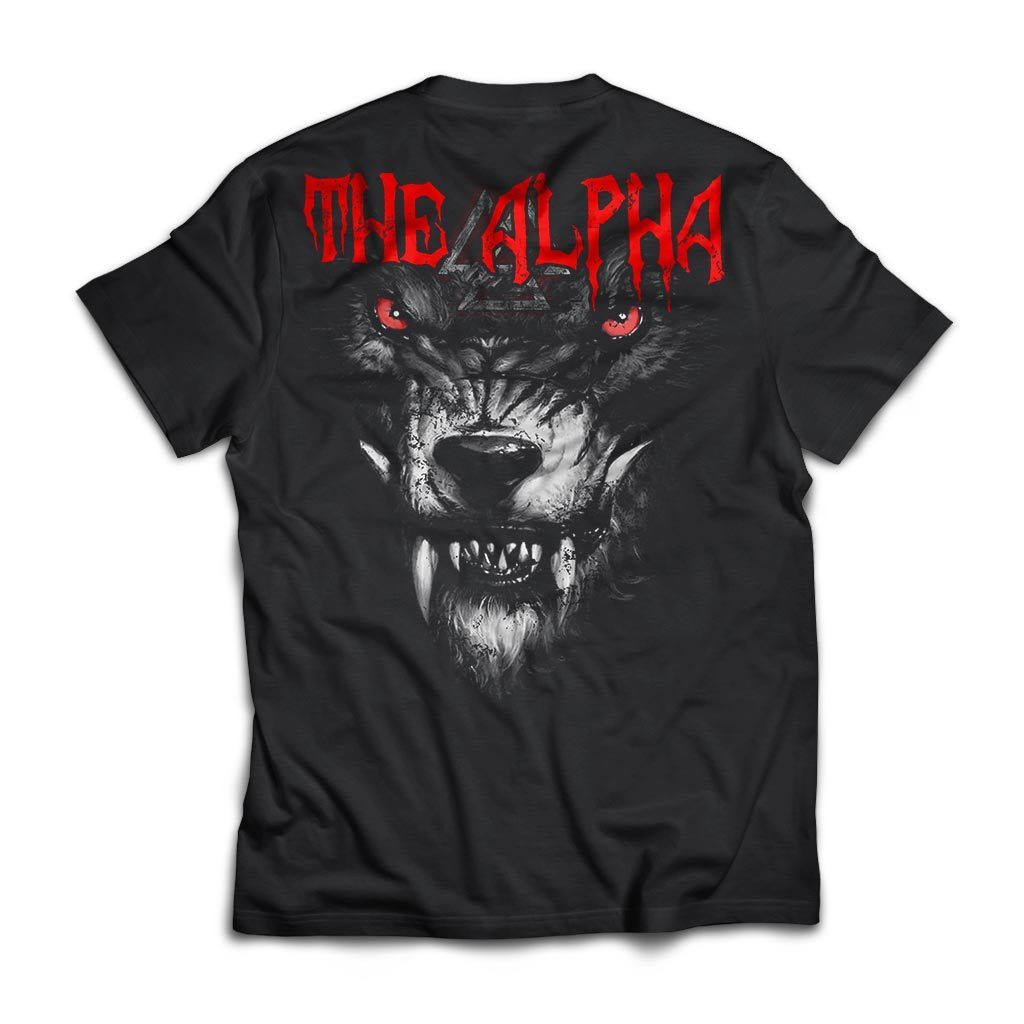 Viking, Norse, Gym t-shirt & apparel, The Alpha, BackApparel[Heathen By Nature authentic Viking products]Next Level Premium Short Sleeve T-ShirtBlackX-Small