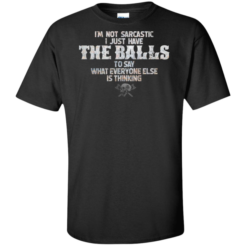 Viking, Norse, Gym t-shirt & apparel, The Balls, FrontApparel[Heathen By Nature authentic Viking products]Tall Ultra Cotton T-ShirtBlackXLT
