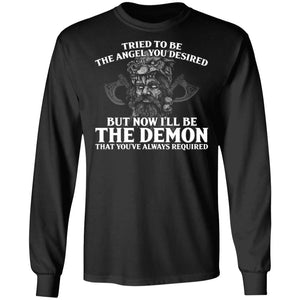 Viking, Norse, Gym t-shirt & apparel, The Demon, FrontApparel[Heathen By Nature authentic Viking products]Long-Sleeve Ultra Cotton T-ShirtBlackS