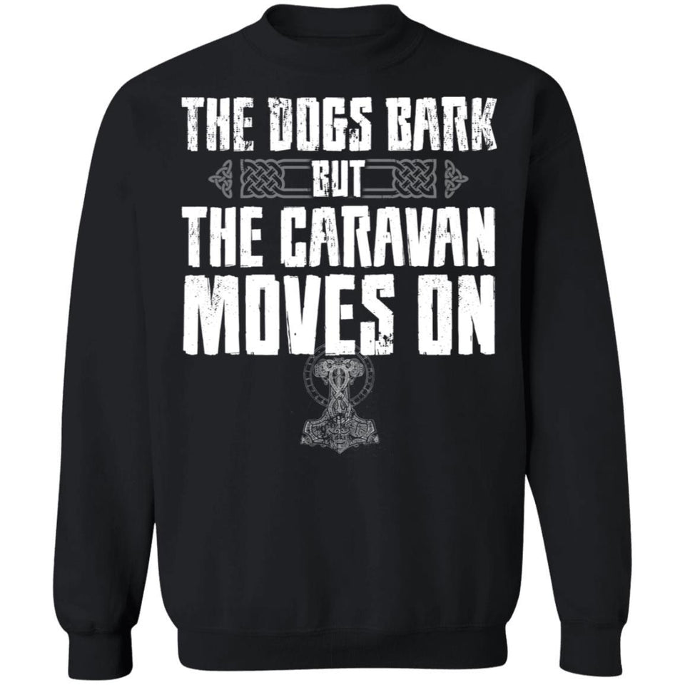 Viking, Norse, Gym t-shirt & apparel, The dogs bark, FrontApparel[Heathen By Nature authentic Viking products]Unisex Crewneck Pullover SweatshirtBlackS