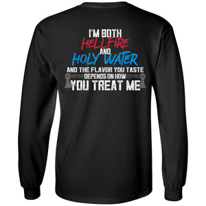 Viking, Norse, Gym t-shirt & apparel, The flavor you taste depends on how you treat me, BackApparel[Heathen By Nature authentic Viking products]Long-Sleeve Ultra Cotton T-ShirtBlackS