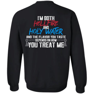 Viking, Norse, Gym t-shirt & apparel, The flavor you taste depends on how you treat me, BackApparel[Heathen By Nature authentic Viking products]Unisex Crewneck Pullover SweatshirtBlackS