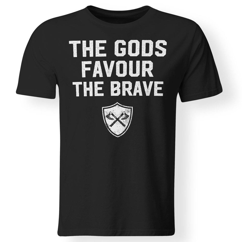 Viking, Norse, Gym t-shirt & apparel, The Gods favour the brave, FrontApparel[Heathen By Nature authentic Viking products]Premium Men T-ShirtBlackS