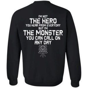 Viking, Norse, Gym t-shirt & apparel, The monster, BackApparel[Heathen By Nature authentic Viking products]Unisex Crewneck Pullover SweatshirtBlackS