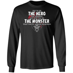 Viking, Norse, Gym t-shirt & apparel, The Monster, FrontApparel[Heathen By Nature authentic Viking products]Long-Sleeve Ultra Cotton T-ShirtBlackS