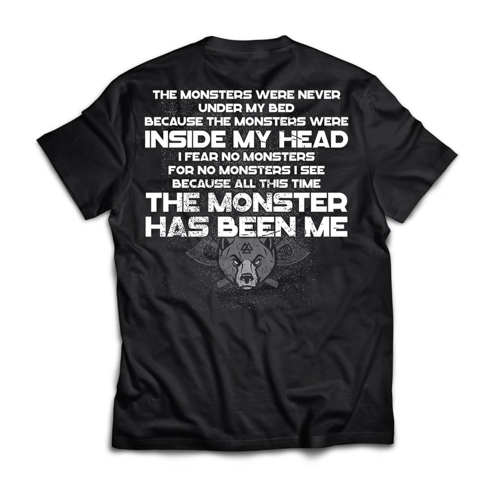Viking, Norse, Gym t-shirt & apparel, The monster has been me, BackApparel[Heathen By Nature authentic Viking products]Premium Short Sleeve T-ShirtBlackX-Small