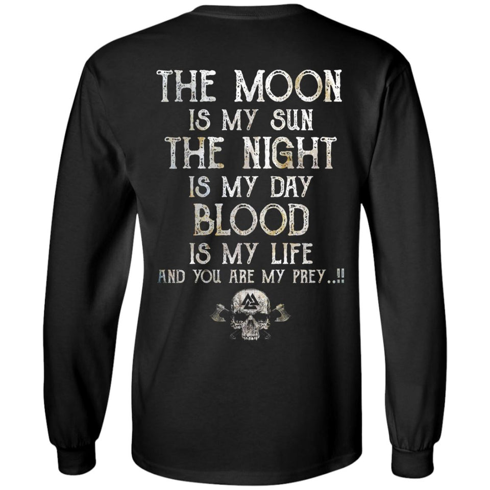 Viking, Norse, Gym t-shirt & apparel, The Moon, BackApparel[Heathen By Nature authentic Viking products]Long-Sleeve Ultra Cotton T-ShirtBlackS