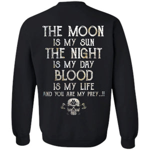 Viking, Norse, Gym t-shirt & apparel, The Moon, BackApparel[Heathen By Nature authentic Viking products]Unisex Crewneck Pullover SweatshirtBlackS